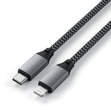 satechi usb-c to lightning short cable 25cm (space grey)